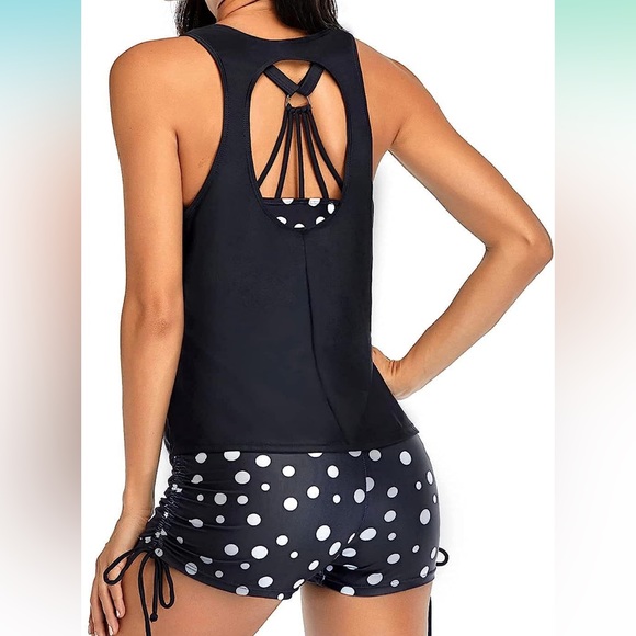 Yonique 3 Piece Womens Tankini Swimsuit. NWT Small - Picture 2 of 9